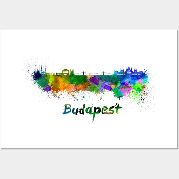 Budapest skyline in watercolor Wall Art by PaulrommerArt